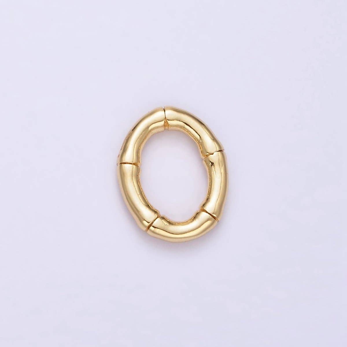 14K Gold Filled 12mm Bamboo Oval Link Minimalist Findings Supply | Z576