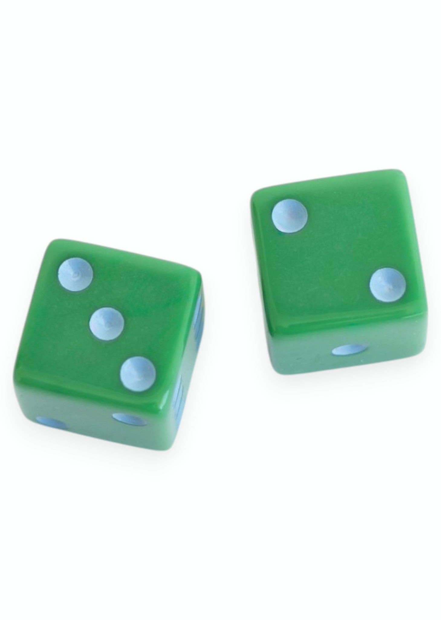 Dice (set of 2): Light Pink with Dark Green