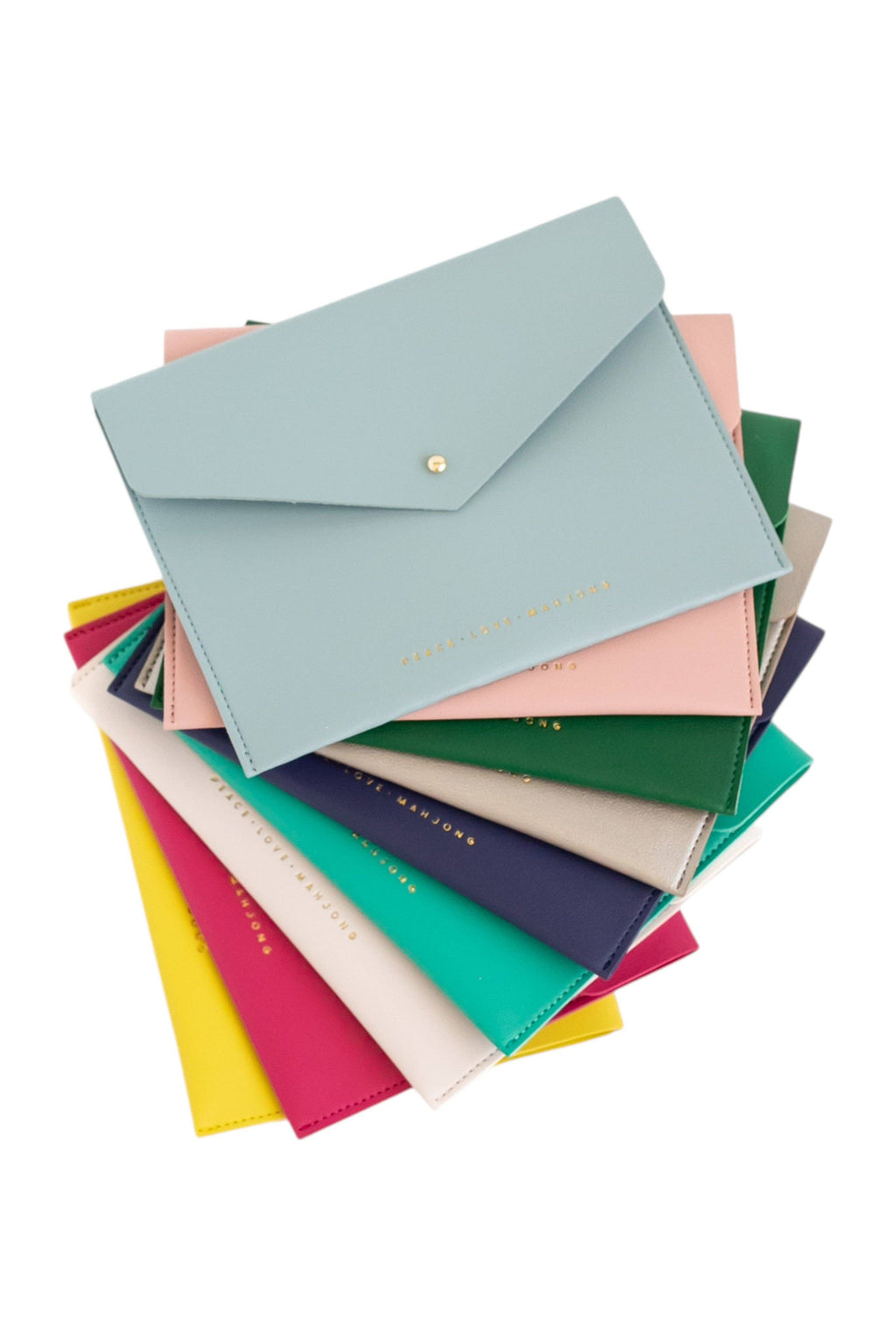 Peace Love Mahjong Card Clutch: Dusty Rose