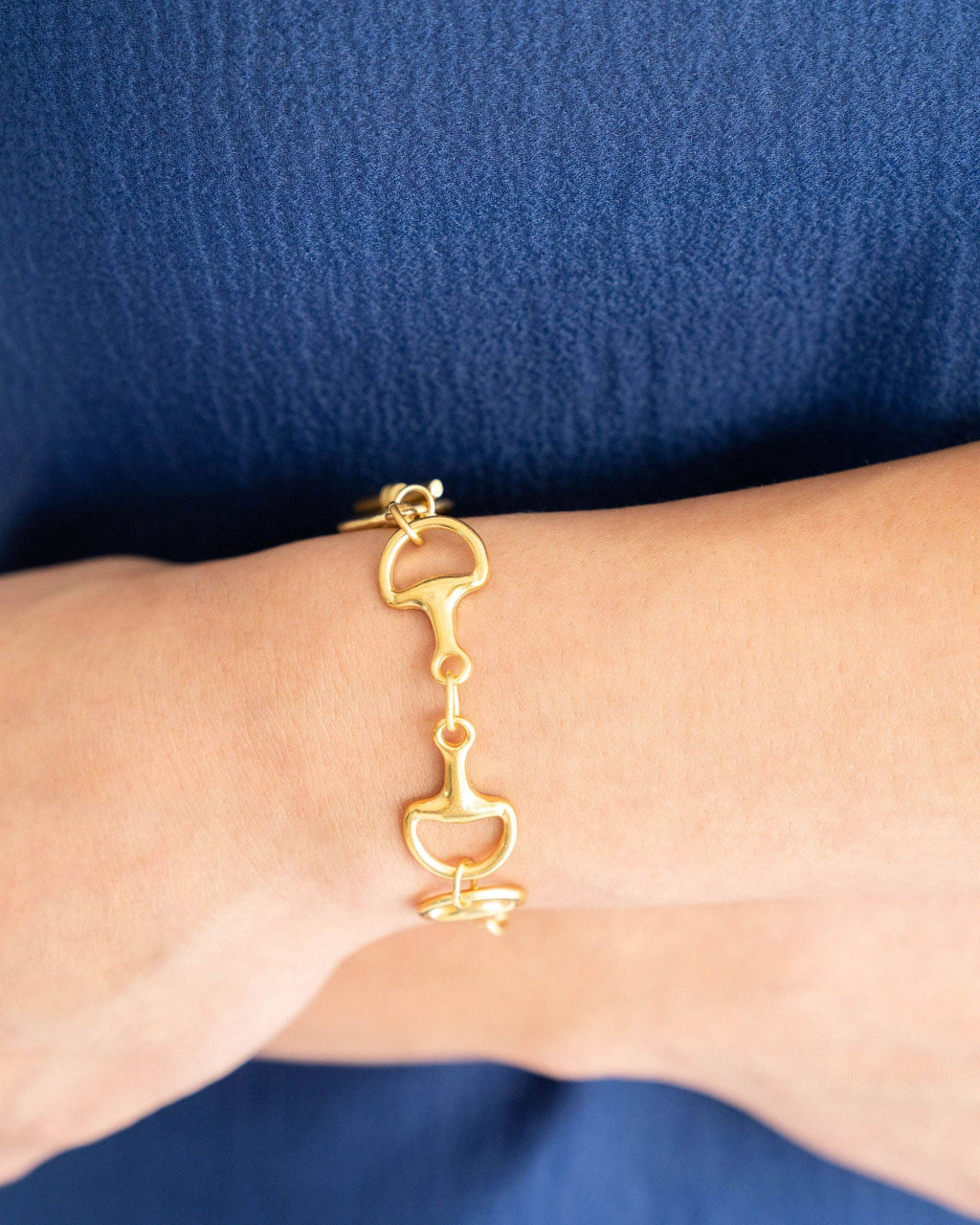 Horse Bit Toggle Bracelet: Gold
