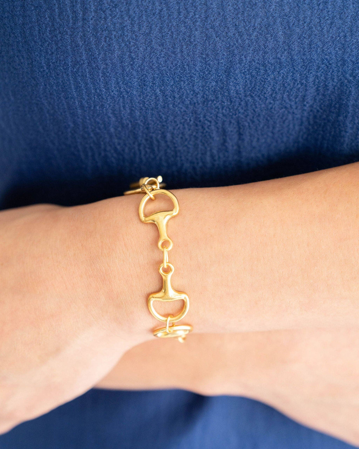Horse Bit Toggle Bracelet: Gold