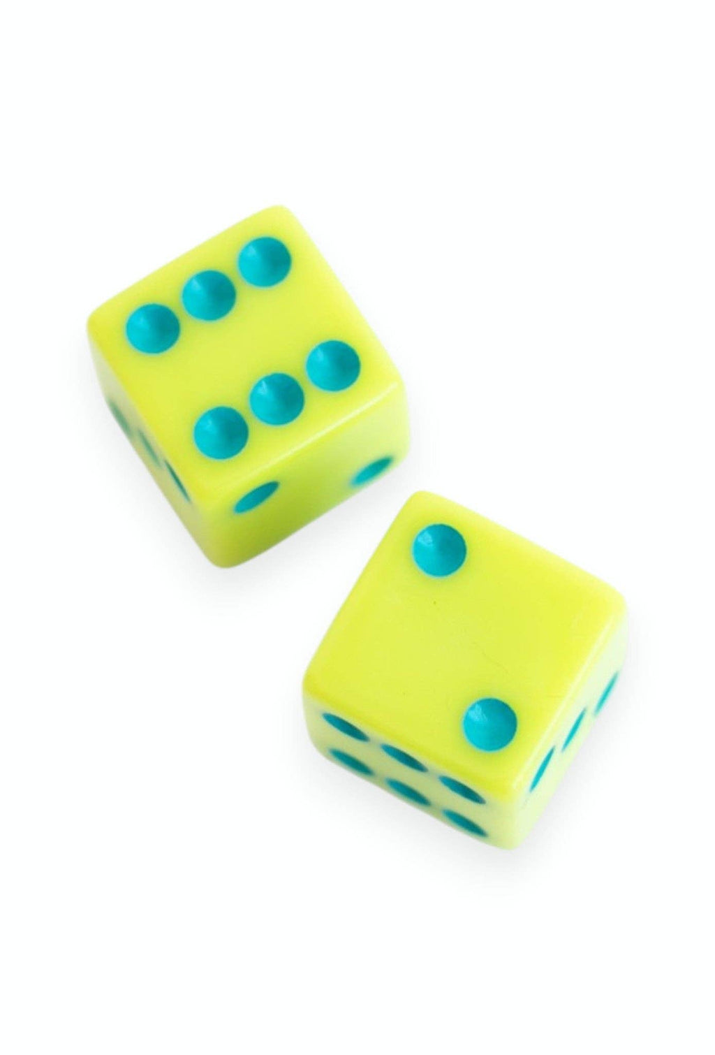 Dice (set of 2): Light Pink with Dark Green