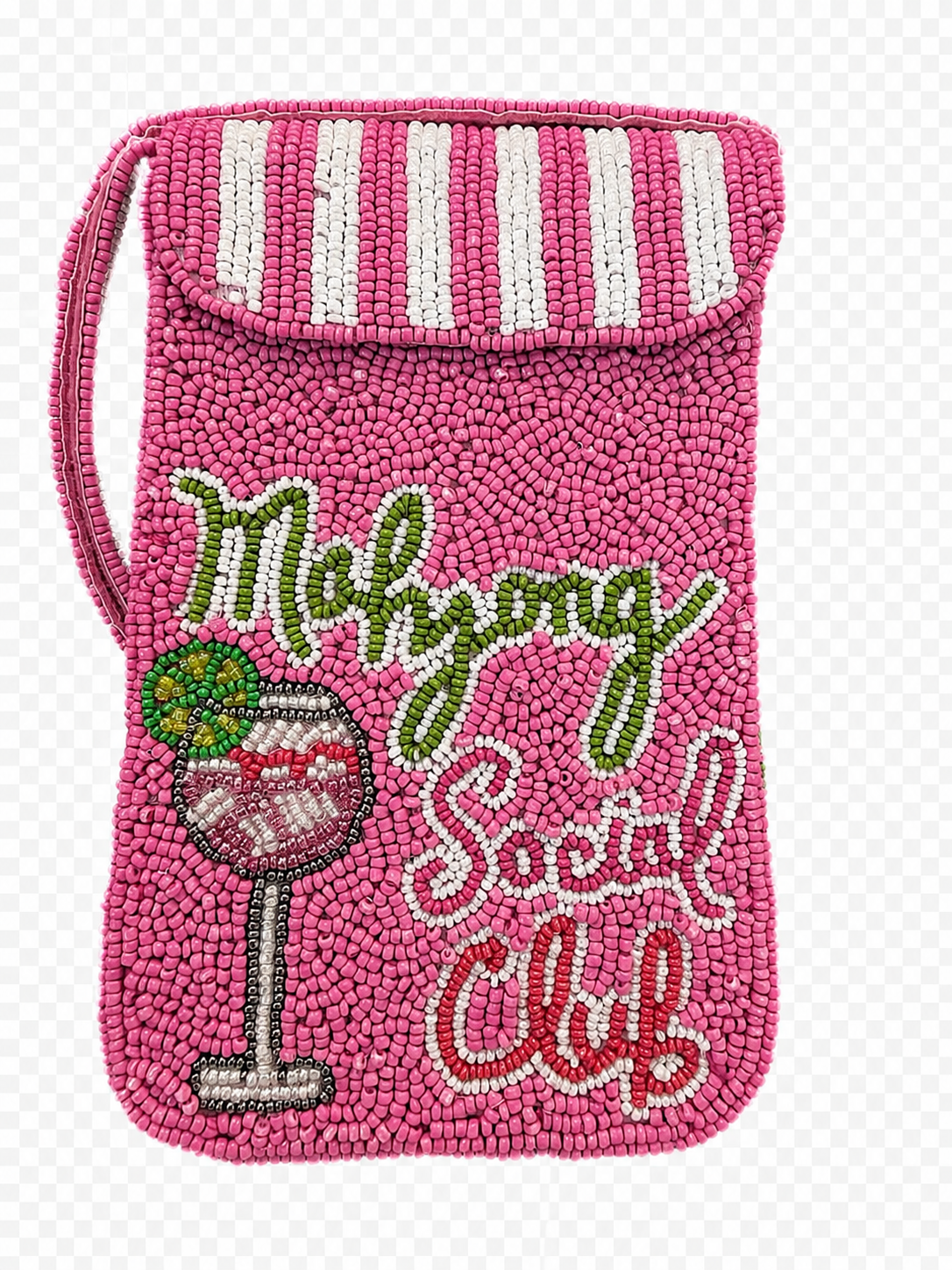 LA Chic Mahjong Social Club Beaded Phone Purse