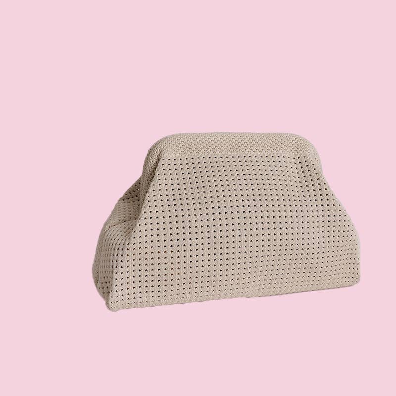 Wave Knit Clutch Tile Bag - Solid Colors