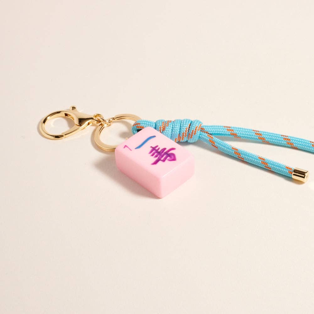 7 Inch Mahjong Symbol Tile Cord Keychain Bag Charm: Multi / ONE