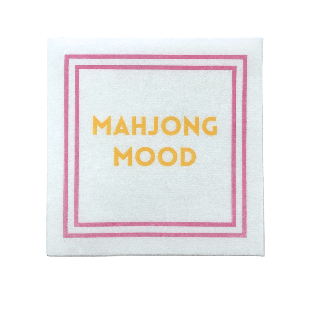 MAHJONG NAPKINS | 5'' x 5'' Luxury, Linen-Feel, Eco-Friendly: 10- I Like Big Tiles