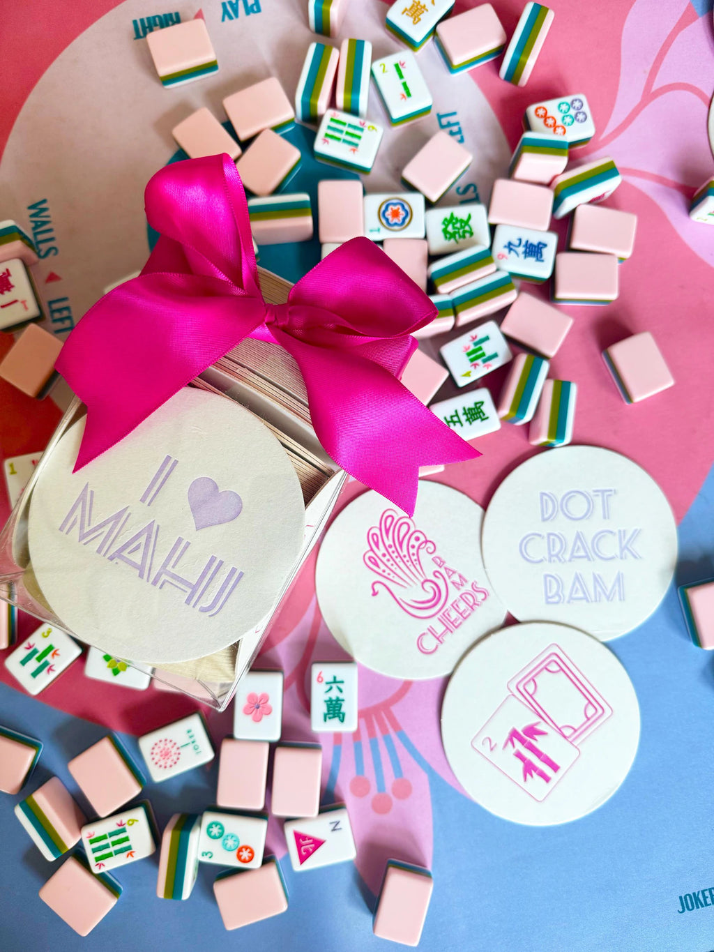 I Love Mahj/Bam Cheers coasters (4 pack) - assorted